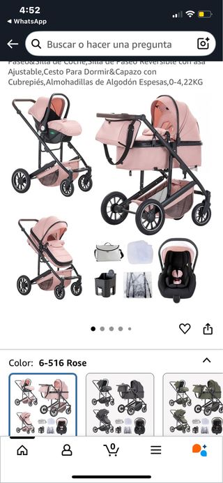 Carrito de bebé 6-516 Rose