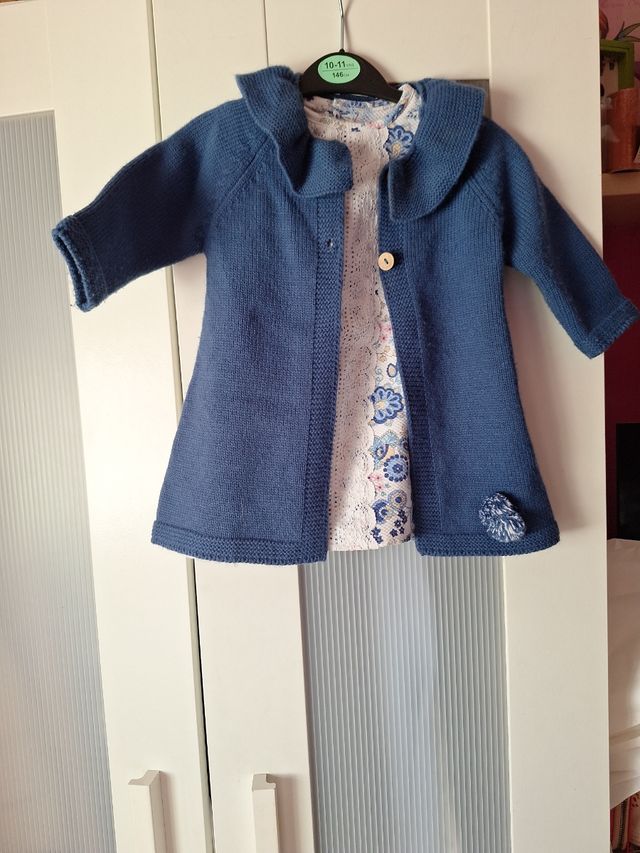 Conjunto vestido y abrigo bebé 6-9 meses
