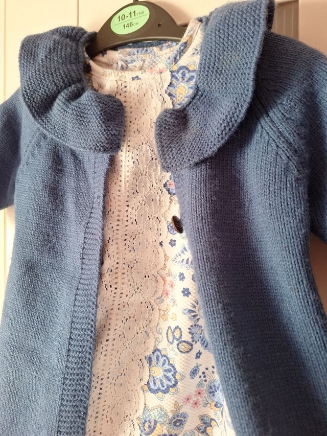Conjunto vestido y abrigo bebé 6-9 meses