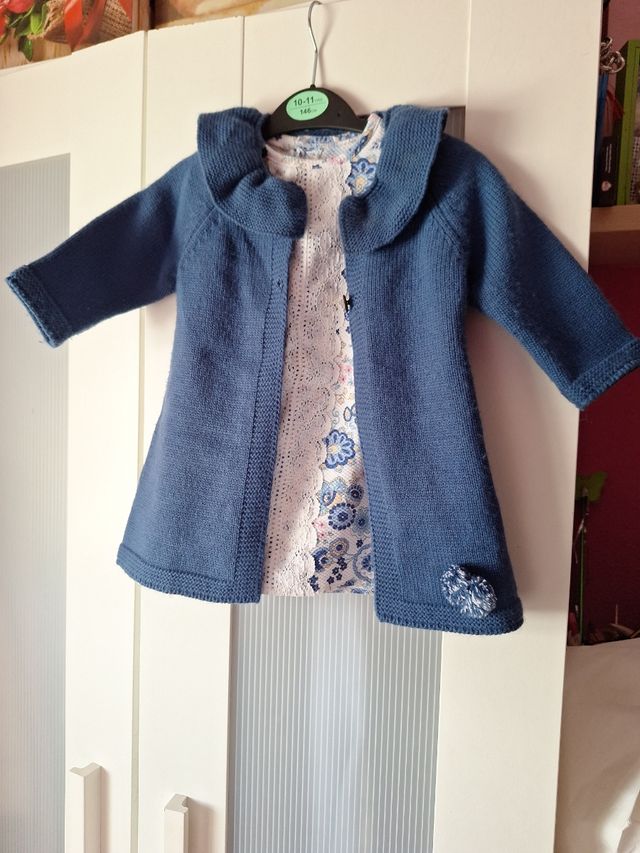 Conjunto vestido y abrigo bebé 6-9 meses
