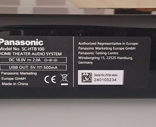Barra de Sonido Panasonic Negra