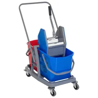 Carro de limpieza con 2 cubos