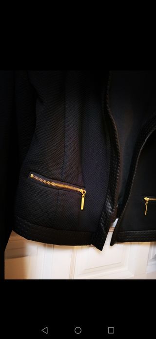 Chaqueta Negra Estilo Motero Talla XL