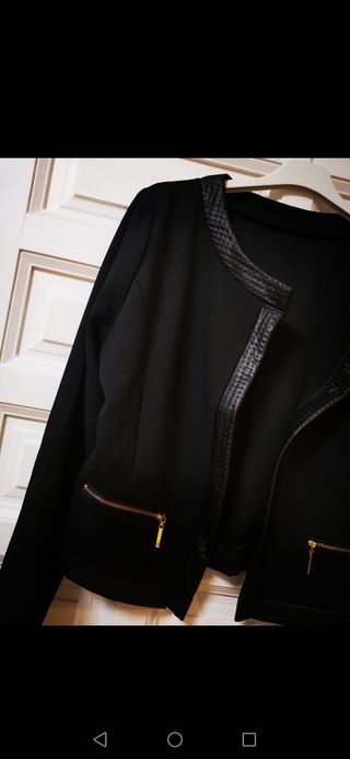 Chaqueta Negra Estilo Motero Talla XL