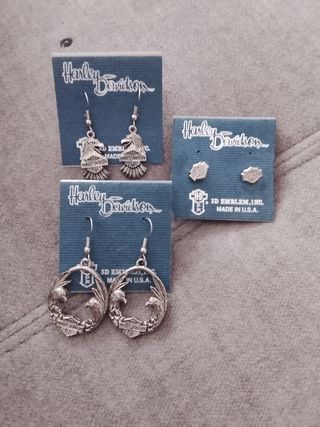 Pendientes Harley Davidson Águila Plata