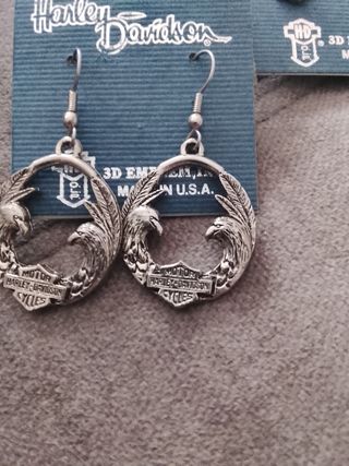 Pendientes Harley Davidson Águila Plata