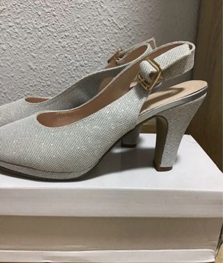Tacones Brillantes Elegantes Plata