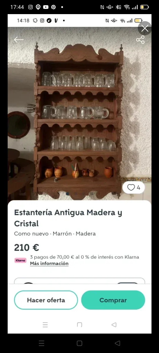Estantería madera maciza estilo clásico