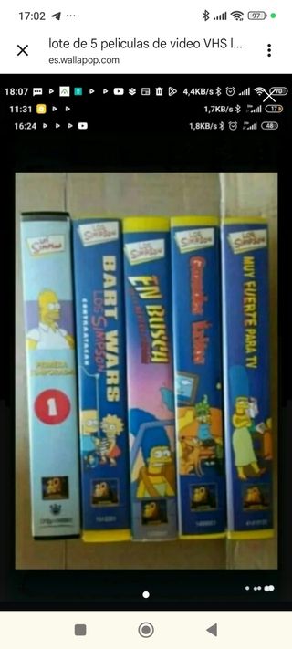 Lote 5 Películas VHS Los Simpsons