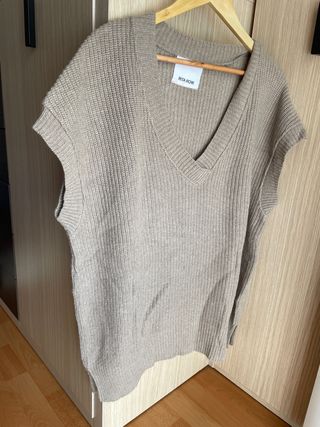 Chaleco Rita Row Oversize Beige Talla Única