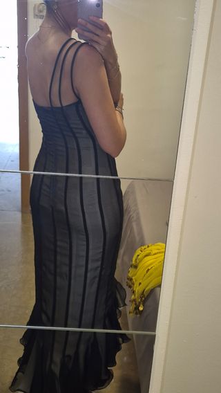 Vestido de fiesta/boda negro y blanco. TALLA 36-38