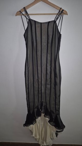 Vestido de fiesta/boda negro y blanco. TALLA 36-38