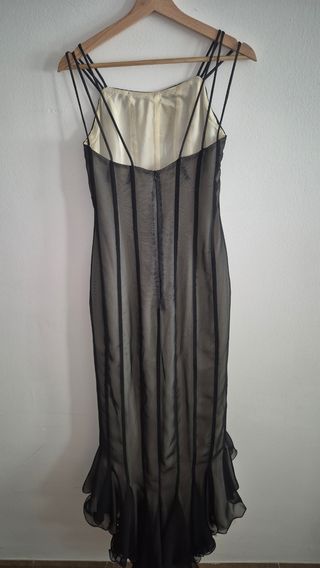 Vestido de fiesta/boda negro y blanco. TALLA 36-38