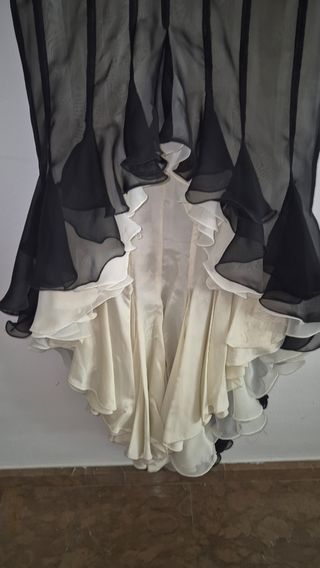Vestido de fiesta/boda negro y blanco. TALLA 36-38
