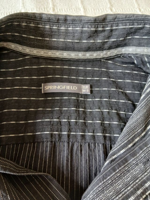 Camisa de vestir negra y blanco hombre