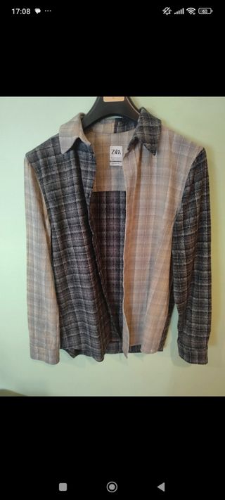Camisa Zara bicolor talla S (ó M)