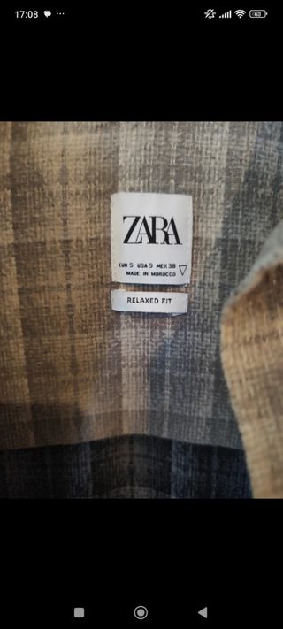 Camisa Zara bicolor talla S (ó M)