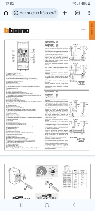 Differenziale Selettivo Bticino G701N