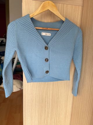 Chaqueta punto Mango azul Talla S