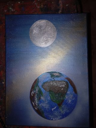 Cuadro Acrílico Luna y Tierra