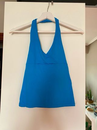 Top elástico turquesa