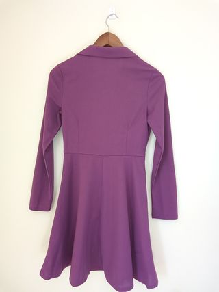 Vestido cruzado SHEIN morado manga larga