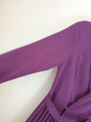 Vestido cruzado SHEIN morado manga larga