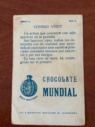 Cromo Artistas del Cine Conrad Veidt