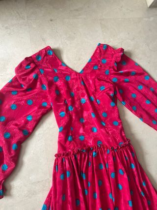 Traje de flamenca rosa lunares baile nuevo feria