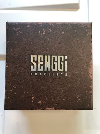 Pulsera Senggi Cuero Negro Hombre Plata