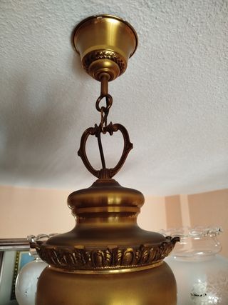 Lámpara de techo de bronce y cristal