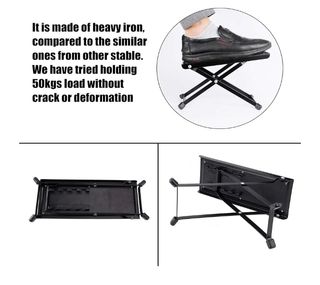 Reposapiés Guitarra Negro Plegable