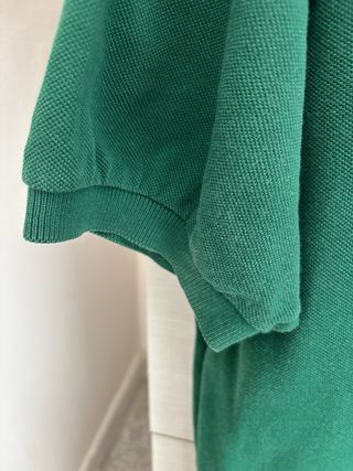 Polo Lacoste verde 100% cotone con motivi