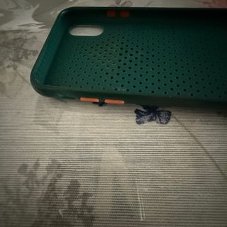 Funda para iPhone X Verde con Bolsillo negro