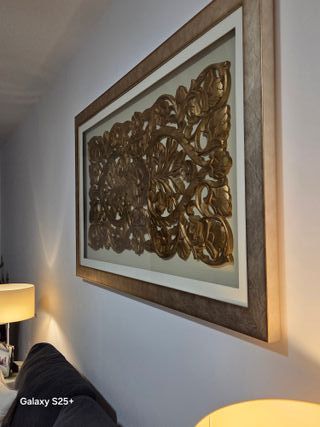 Cuadro Decorativo Madera y Dorado.
