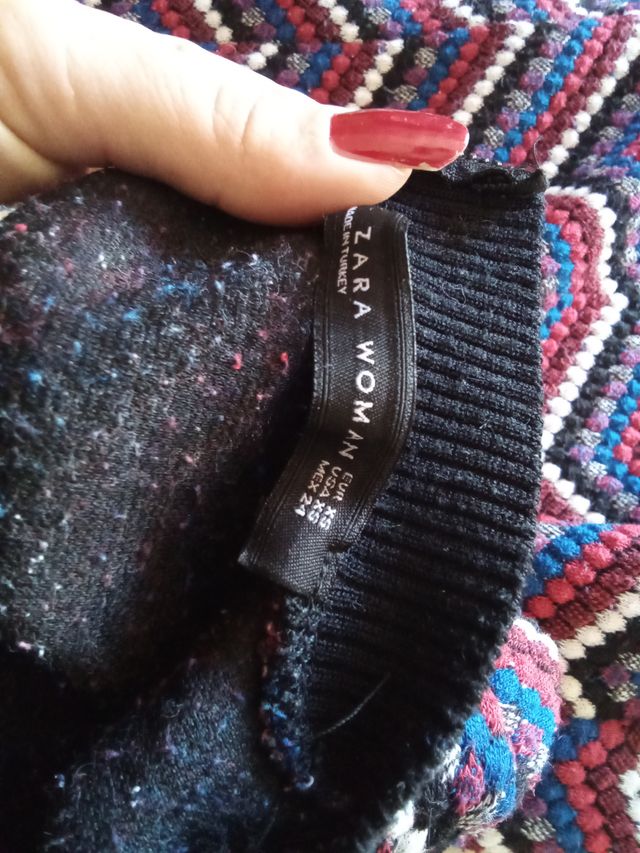 Vestido Zara Zigzag Multicolor Talla XS