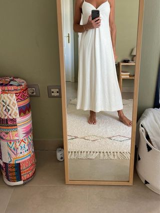 Vestido Massimo Dutti Beige y Dorado