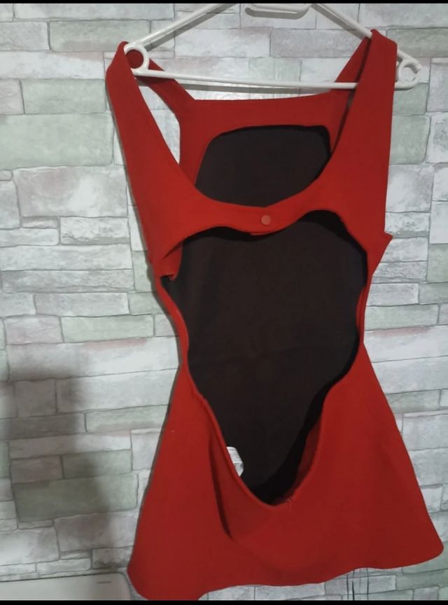 Vestido Zara Rojo Espalda Descubierta Talla M
