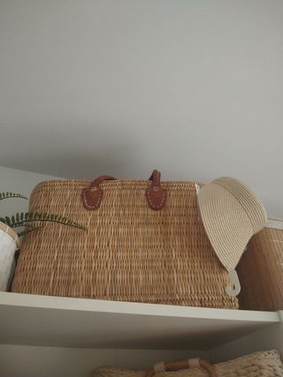 Bolso de playa natural y visera de regalo
