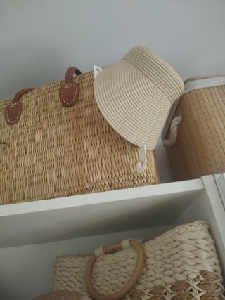 Bolso de playa natural y visera de regalo