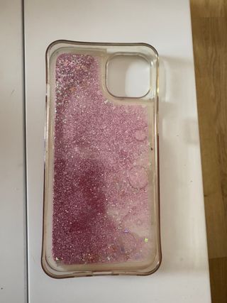 Funda iPhone 13 con estrellas y lunas de purpurina