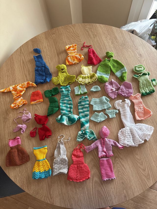 Lote Ropa Crochet Barbie Mattel hecha a mano