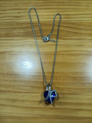 Collar Corazón Azul con Circonitas