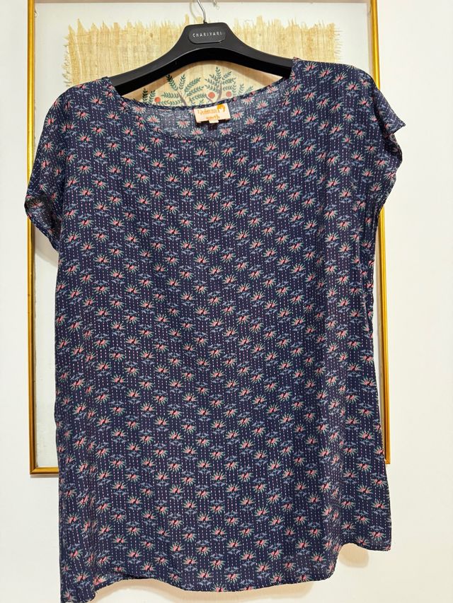 Blusa Dolores Promesas azul y rosa