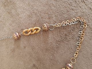 Collana lunga 82 cm oro e argento