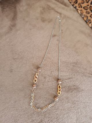 Collana lunga 82 cm oro e argento