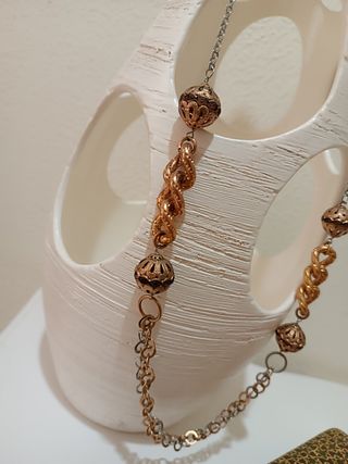 Collana lunga 82 cm oro e argento