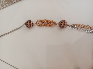 Collana lunga 82 cm oro e argento