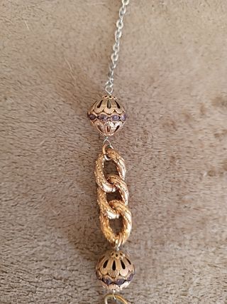 Collana lunga 82 cm oro e argento