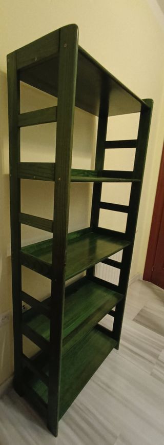 Estantería Madera Verde 165x68x30 cm